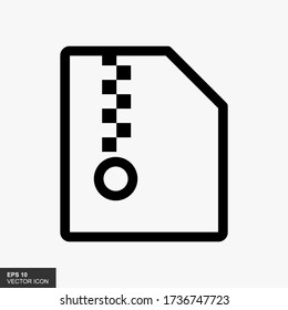 ZIP Simple flat black vector icon with a white background