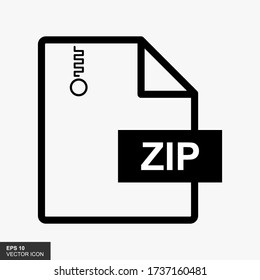 ZIP Simple flat black vector icon with a white background