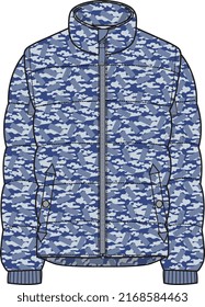 ZIP THROUGH AND INSULATED JACKET FOR MEN AND BOYS WEAR VECTOR