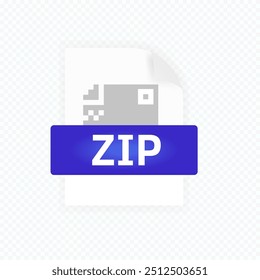 Zip type file icon. Flat style. Vector icon.