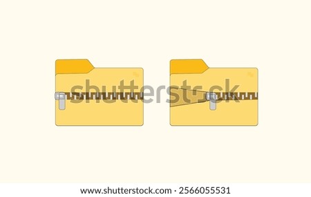 
Zip and unzipped file icon vector design for use.