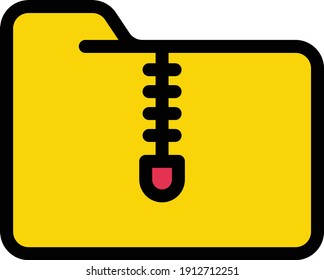 zip vector color line icon