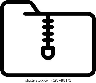 zip vector thin line icon