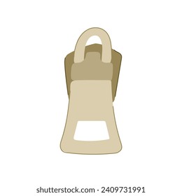 zip zipper puller cartoon. backpack template, pocket pant, cord sketch zip zipper puller sign. isolated symbol vector illustration
