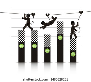 Zipline is an exciting adventure activity and business diagrams. Vector banner