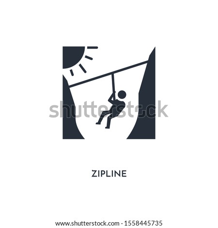 zipline icon. simple element illustration. isolated trendy filled zipline icon on white background. can be used for web, mobile, ui.