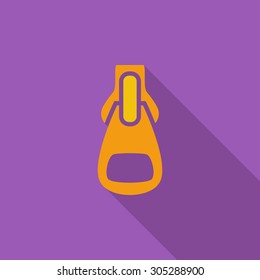 Zipp icon. Flat vector related icon with long shadow for web and mobile applications. It can be used as - logo, pictogram, icon, infographic element. Vector Illustration.