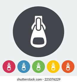 Zipp. Single flat icon on the circle. Vector illustration.