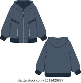 Zipp through Hoodie Design Vector Illustration