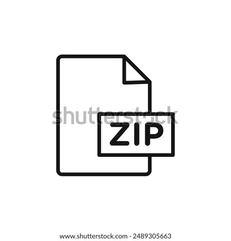 Zipped file logo sign vector outline