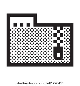 Zipped Folder. Icon Filled with Dots.