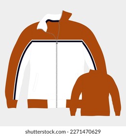 Zipped jacket mockup template design for soccer, football, baseball, basketball, sports team or university.
