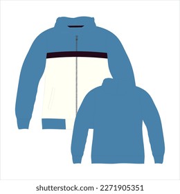 Zipped jacket mockup template design for soccer, football, baseball, basketball, sports team or university.