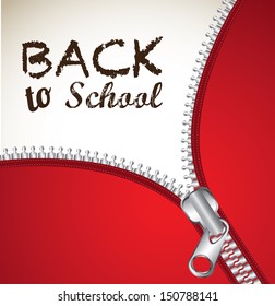 zipper back to school over beige background vector illustration