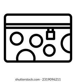 Zipper bag icon outline vector. Case beauty. Cosmetic fashion