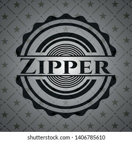 Zipper black emblem. Vector Illustration. Detailed.