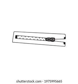Zipper. Black and white vector illustration in doodle style isolated single