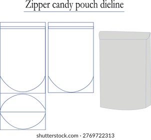 Zipper Candy Pouch Dieline