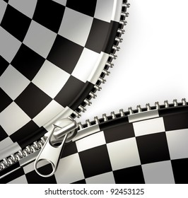Zipper, checkered vector