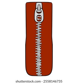 zipper closed illustration hand drawn isolated vector