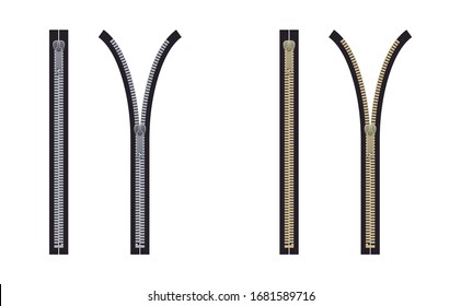 Zipper mit offener Vektorillustration