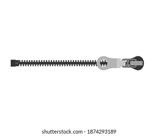 Zipper. Closed zip in flat style. Vector illustration isolated on white background