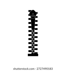 Zipper closure for clothing. Vector illustration closed zipper on white background. Zipper icon for fashion cloth. Textile symbol and sign.  


