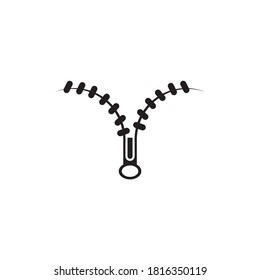 Zipper for clothing logo design vector template