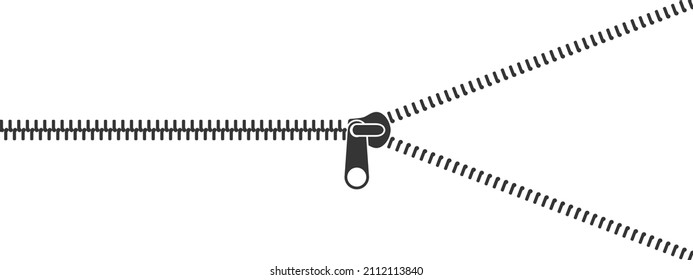 Zipper concept. Zipper lock or unlock. Fastener. Closing clasp. Vector illustration