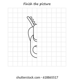 zipper copy and coloring the picture, educational game for preschool
,children (kids). Complete the picture