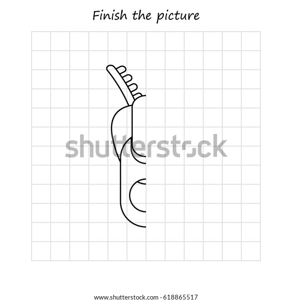 Zipper Copy Coloring Picture Educational Game Stock Vector