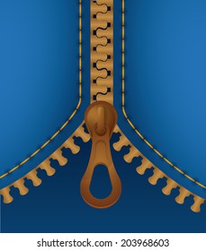Zipper design over blue background, vector illustration