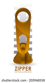 Zipper design over white background, vector illustration
