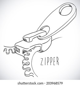 Zipper design over white background, vector illustration