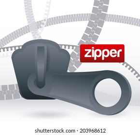 Zipper design over white background, vector illustration