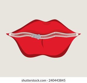 Zipper design over white background, vector illustration.