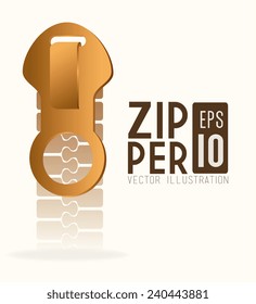 Zipper design over white background, vector illustration.