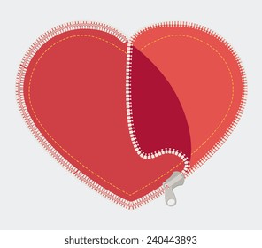 Zipper design over white background, vector illustration.