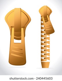 Zipper design over white background, vector illustration.