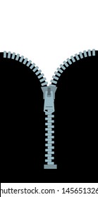 a zipper fastens black clothes