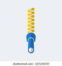 Zipper flat icon sign symbol.On gray background.Vector Illustration