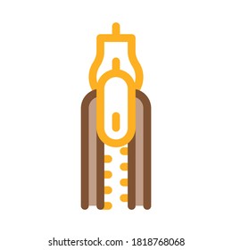 Zipper Fly Icon Vector. Outline Zipper Fly Sign. Isolated Contour Symbol Illustration