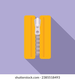 Zipper haberdashery icon flat vector. Fabric sewing. Machine tape button