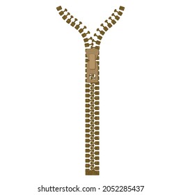 Zipper - handgezeichnete Vektorgrafik. Dekoratives Layoutelement. Flache Farben.