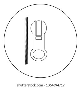 Zipper icon black color in circle