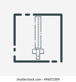 Zipper Icon, Can Use for Archive, Zipped File Icon, Download Compressed File Button, Thin Line Flat Style. Vector, Illustration