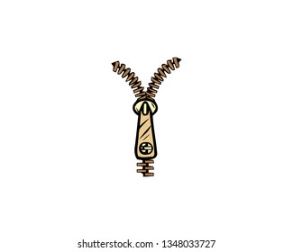 Zipper icon. Cartoon illustration of zipper vector icon for web
