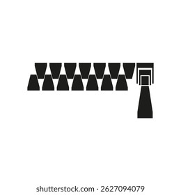 Zipper icon for clothes. Simple flat vector illustration on a white background.