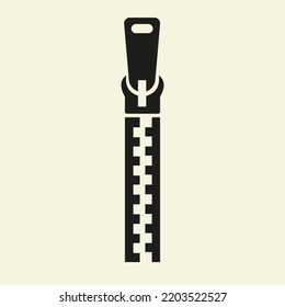 Zipper Icon For Fashion Cloth, Embroidery and Textile Symbol Identity Vector Template