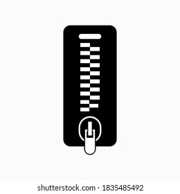 Zipper Icon. Fashion Element Symbol - Vector, Sign and Symbol for Design, Presentation, Website or Apps Elements.